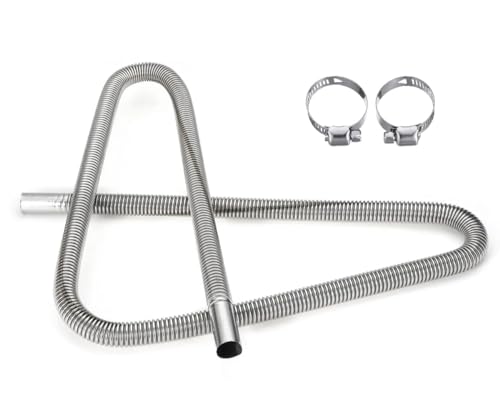 YSIL Stainless Steel Exhaust Pipe 1Inch/2.5CM 200CM/78.7\" Length Parking Air Heater Exhaust Pipe Extension Flexible Exhaust Hose Fuel Tank Vent Diesel Gas Hose Tubing