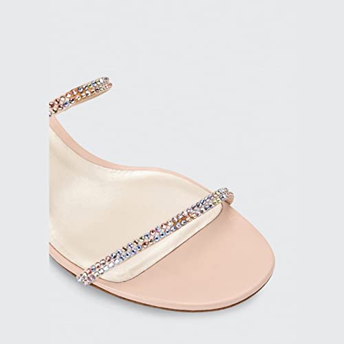 Keleimusi Snake-Strap Block Heeled Sandals With Studded Crystal Embellished Spiral Strappy Heels thumb #2
