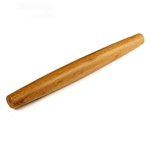 Classic French Rolling Pins Bamboo Wooden Rolling Pin for Baking Pizza Dough Pie Cookie, 13-Inch
