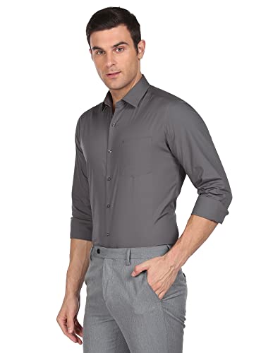 Image of Arrow Self Design Slim Fit Dobby Formal Shirt Medium Blue