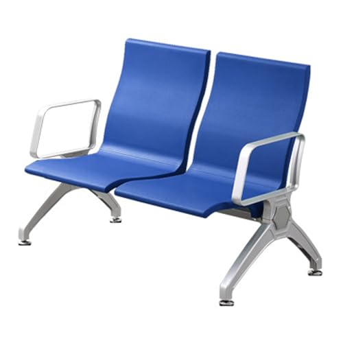 Sillas de espera de 2 plazas con reposabrazos azul banco de 400 kg