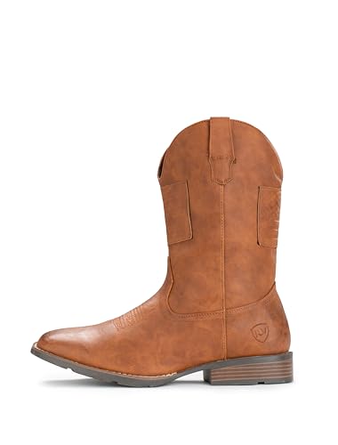 Image of IUV Cowboy Boots For Men Wide Western Boot Traditional American Flag Retro Square Toe Country Work Boots