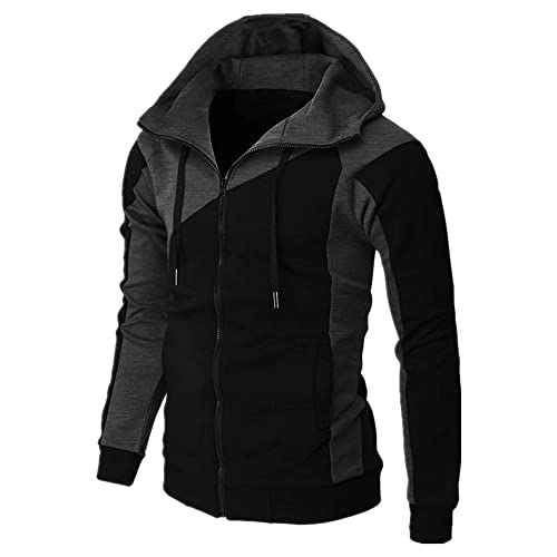 Manteau homme pull à capuche noir XL CUOREZ automne hiver décontracté