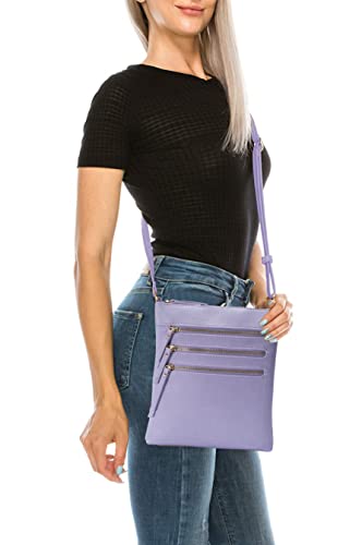 Image of Solene Crossbody Bag Functional Multi Pocket Messenger Purse Top Zip Closure Shoulder Handbag With Adjustable Strap