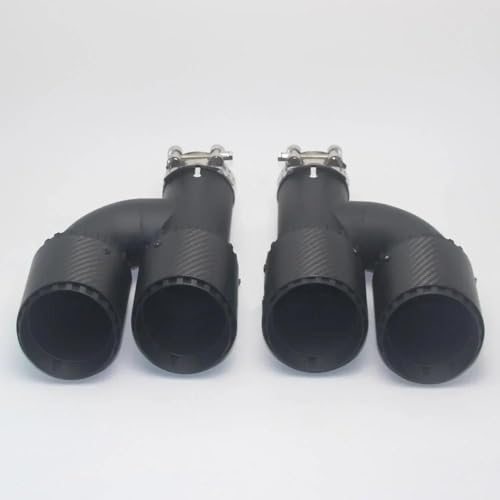Tubo de escape de coche tuning con garganta de cola doble negra y ajuste universal 3