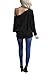 INFITTY Women's Off Shoulder Tops Casual Loose Batwing Sleeve Shirts Tunic Knit Oversized Pullover Sweater Black Small