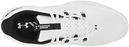 Under Armour Men's Charged Draw 2 Cleat Golf Shoe, (100) White/White/Black, 10 | Image 4