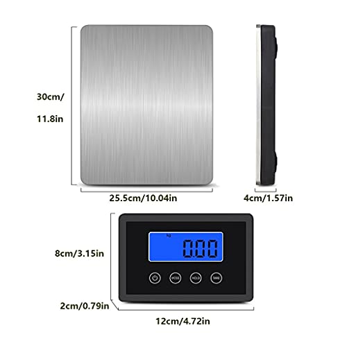 Báscula de Peso Postal 396lb/180kg Plataforma Acero Inox LCD miniatura 3
