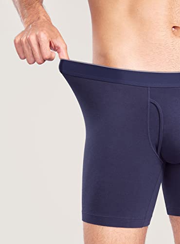 DAVID ARCHY Men's Underwear,ComfortSoft Cotton Mositure-Wicking,Breathable Mens Boxer Briefs,Multipack4
