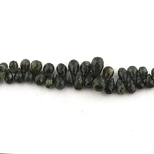 Perles briolettes en apatite verte LKBEADS, gouttes facettées de 10mm à 17mm