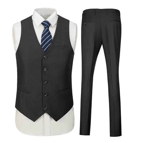 Mens Suits 3 Piece Slim Fit Double Breasted Suit Business Wedding Prom Tuxedo Solid Blazer Vest Pants Set3