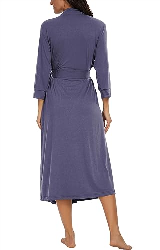 Image of VINTATRE Women Robes Long Knit Bathrobe Lightweight Soft Bath Robe with Pockets