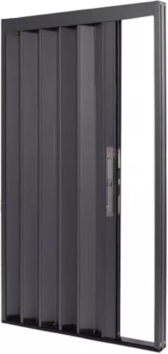 Puertas corredizas de Armario retráctiles y Plegables para Dormitorio, baño, Cocina y Oficina, Panel de Aluminio Gris (Alto 175 cm (69 Pulgadas), Ancho 111 cm (44 Pulgadas))
