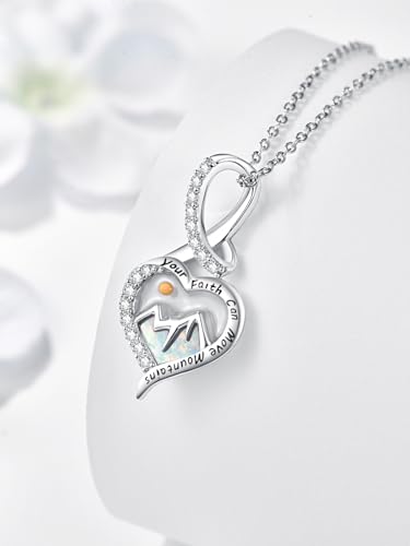 Mustard Seed Heart Necklace for Women 925 Sterling Silver Your Faith Can Move Mountains Pendant Inspirational Christian Jewelry Gifts2