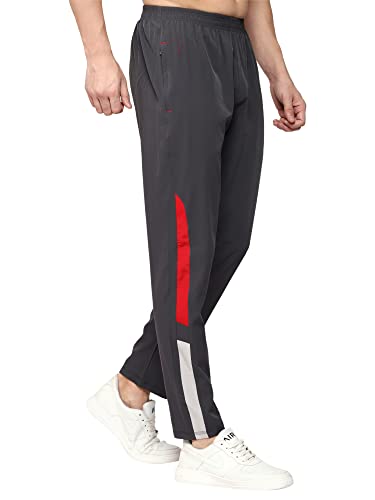 Image of Men's Ns Lycra Spandex Mixx Polyester Sports Trackpants with Both Side Zipper Pockets