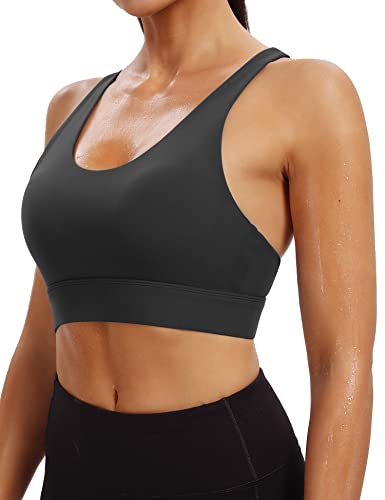 Image of Heathyoga Sports Bra High Impact，Padded High Support Sports Bras for Women Large Bust, Strappy Workout Bras Activewear Bra
