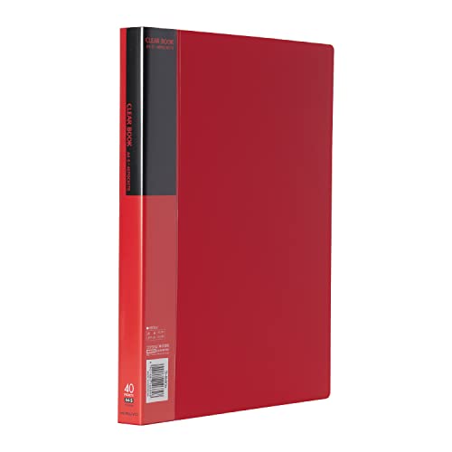 Kokuyo S & T Basic clear book A4 retrato 40 bolsos vermelhos (importação do Japão)