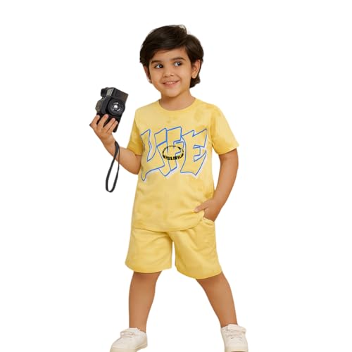 Image of Kidbea Kids Cotton T-Shirt and Shorts Set | Soft Breathable Co-Ord Outfit for Boys | Trendy & Stylish Summer Wear | Boys Clothing Set