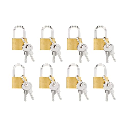 Image of Automatic Mini Locks with Keys for Luggage, Backpacks, Bulk Tiny Padlocks for Jewelry Box, Gym Bags, Diaries (25mm) (8)