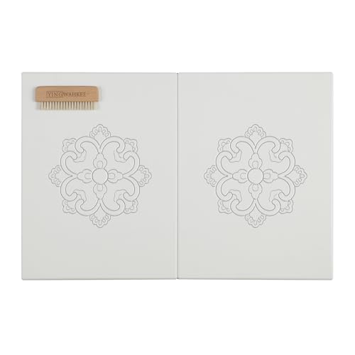 YingWahKee Stone Bath Mat, Quick Drying Diatomite Stone Bath Mats for Bathroom, Water Absorbent Diatomaceous Earth Bath Mat, Layout Custom Design,  (2 Pack - 15.7"×11.8" Each), White