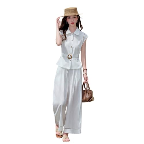 Conjunto de dos piezas de algodón para evitar ropa incómoda con pantalones palazzo estilizados