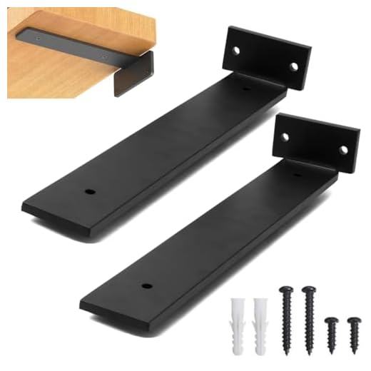 RIO DESIGN99 Mão Francesa 15cm Cantoneira Invisível - Preto - 2 Unidades - Reforçada Industrial Invertida Suporte Aço Ferro Em T