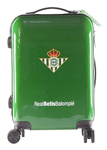Real Betis Balompié - Maleta de Viaje - Compatible con Todo Tipo de Aerolíneas - Sistema de Cierre de Seguridad TSA - 8 Ruedas Giratorias - 55x40x20 cm - 2,8 kg - Producto Oficial
