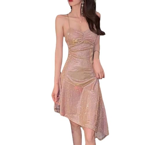Robe décontractée pour femme col en V jupe courte irrégulière en M