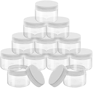 Piękny przezroczysty pusty pojemnik kosmetyczny (zestaw 12 sztuk) - 120 ml - okrągły plastikowy pusty słoik z wkręcaną pokrywką, do podróży, kremów, balsamów, makijażu - wodoodporny i szczelny