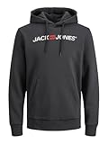 JACK & JONES Men's JJECORP Old Logo Sweat Hood Kapuzenpullover, Asphalt, M