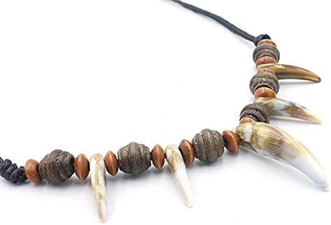 Scddboy Caveman Necklace,Bone Tooth Necklace for men