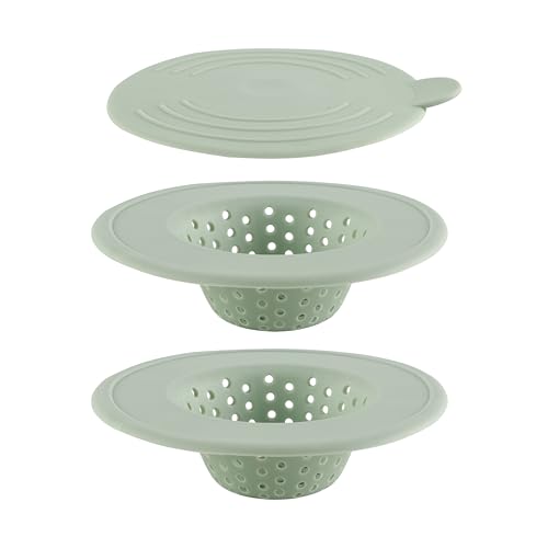 Cook With Color Silicone Sink Strainer Set, 3-Pack, Sage