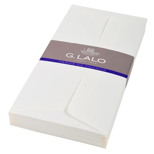 G.Lalo Gl46100 Verge de France Envelopes, A4 (DL/Western Chief 6), Tri-Fold Size, White, Pack of 25