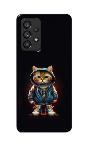 Image of PRINTFIDAA Printed Hard Back Cover Case for Samsung Galaxy A53 5G Back Cover (Hipster Cat) -112