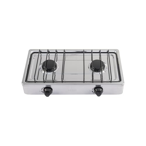 Foset PAGA-2X, Parrilla de gas de sobreponer 2 quemadores, inoxidable