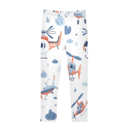 Bolaz Toddler Girls Leggings Printed Yoga Pants Leggings Airplane Cloud for Kids