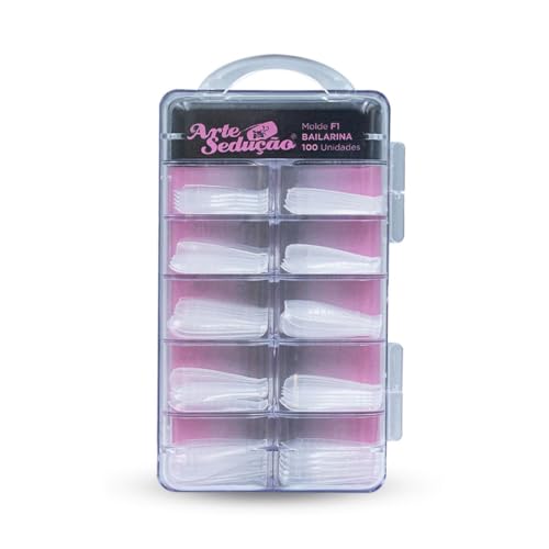 Kit 300 Molde F1 Bailarina Unhas de Gel Poligel Arte Sedução