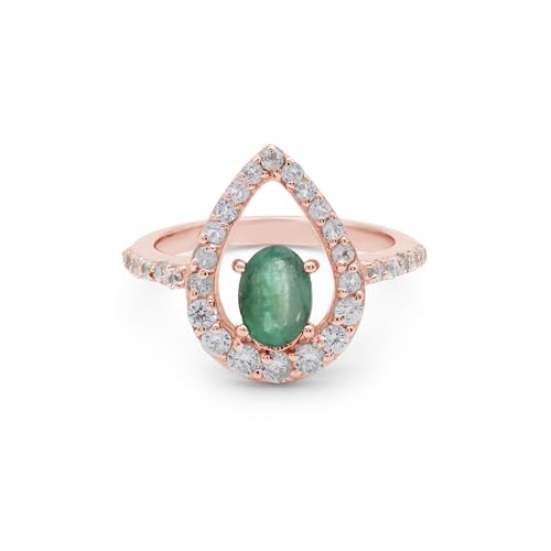 Bague émeraude naturelle et argent 925, un solitaire d'exception aux reflets d'or