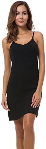 Women's Basic Adjustable Spaghetti Strap Cami Under Mini Dress
