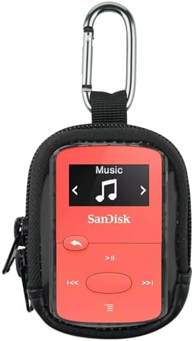 MP3 Player Case Carry Bag Compatible with SanDisk Clip Jam/Clip Sport Plus/Clip Sport Go/Clip Sport MP3 Player Travel Carrying Case Bag Organizer with Clear Window for Clip MP3 Player (Black)