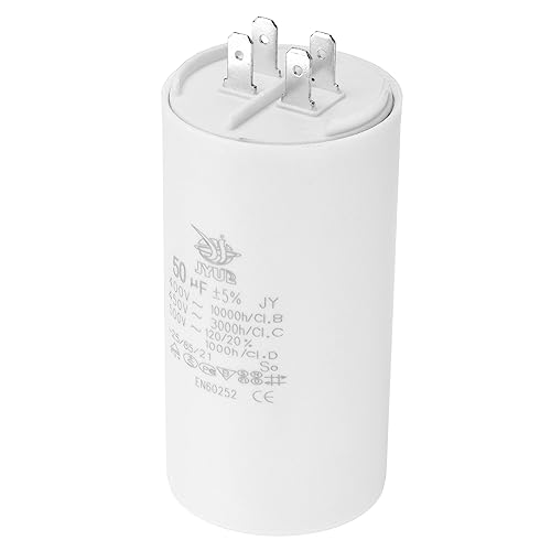 PATIKIL CBB60 50uf Running Capacitor,AC 450V 4 Pins 50/60Hz Double Insert Cylinder Bottom for Air conditioning,Water Pump,Fan Motor Star 96 x 50mm