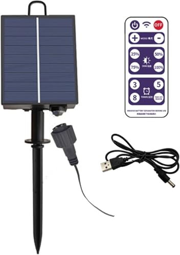 Maxmartt Solar Battery Box for LED String Lights, Outdoor String Lights Control Panel with DC...