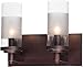 Maxim 26322CLFTOI Crescendo Clear & Frosted Glass Bath Vanity Lighting, 2-Light 120 Watts, 9"H x 11"W, Oil Rubbed Bronze