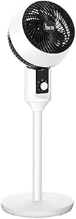 HOMCOM 32'' Air Circulator Fan 3 Speed, 70° Oscillation 90° Vertical Tilt, Round Base, Carry Handle, for Living Room, Bedroom, Office, Black and White