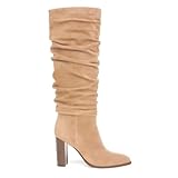Stable & Comfortable Height Boost:Step confidently with a sturdy 3.5-inch block heel that offers a flattering lift while ensuring balance and comfort for long hours on your feet Convenient to Wear:Designed for ease, these knee-high boots feature a sm...