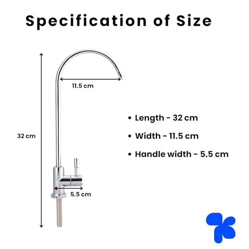 Image of AMPEREUS RO Tap| Premium RO Water Faucet for Water Purifier | Chrome Finish Stainless Steel Kitchen Sink Faucet with 360 Rotatable, Smooth Flow & Durable Design for Home Kitchen Use (Silver)