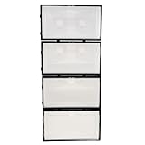 Gatuida Cajas de Plástico para Almacenamiento de Zapatos para Hombre 4 Unidades Resistentes Tapa Apilable para Uso Hogar