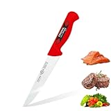 EIKASO Solingen Germany Stechmesser Rot 16cm Klinge aus Molybdänstahl 1.4116 - Fleischermesser mit scharfer Klinge für vielseitiges Arbeiten - Profi Metzgermesser für Hobby und Profi Metzger