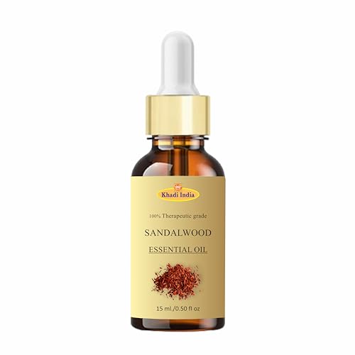 Image of Khadi Sandalwood Essential Oil, Pure Natural Steam Distilled, Therapeutic Grade, 15ml