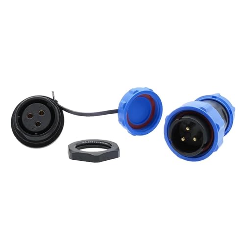Conector SP21 12 pines macho y hembra con tuerca trasera impermeable IP68 6